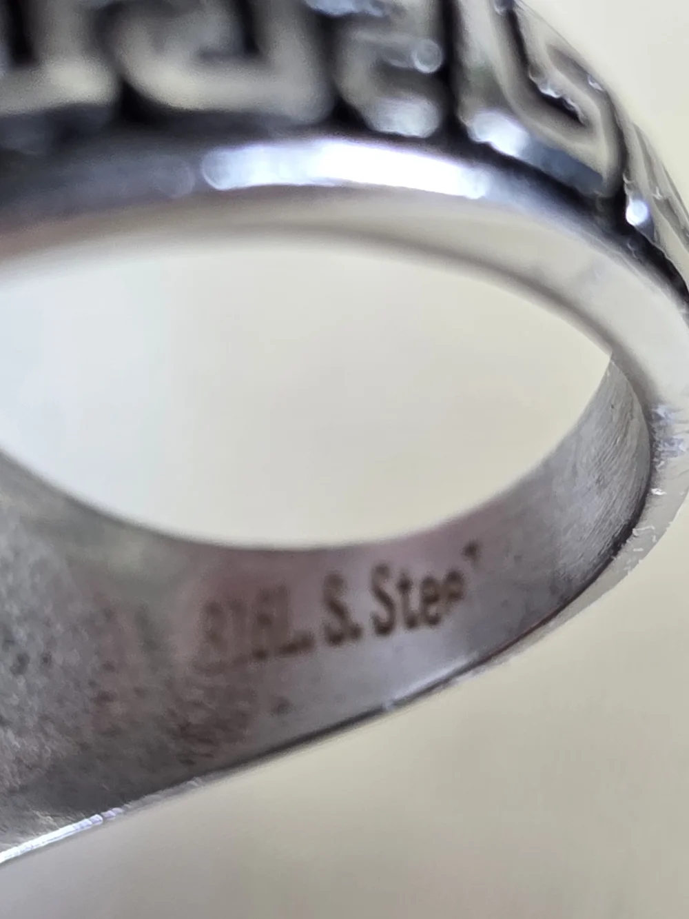 Men's Grey Austrian Crystal Black Oxidized Ion Plated YG & Stainless Steel Ring